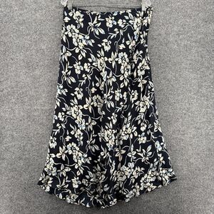 Jones New York Silk Wrap Skirt Size 12 Blue Floral‎ Fairy Cottage Boho Whimsical